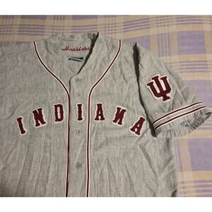 Retro Indiana Hoosiers IU Baseball Jersey Wool Blend Colosseum Throwback Sewn L
